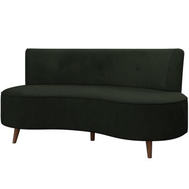 Imagem de Sofá Chaise Living 2 Lugares 135cm Sala de Estar Istambul K01 Veludo Verde - Lyam Decor