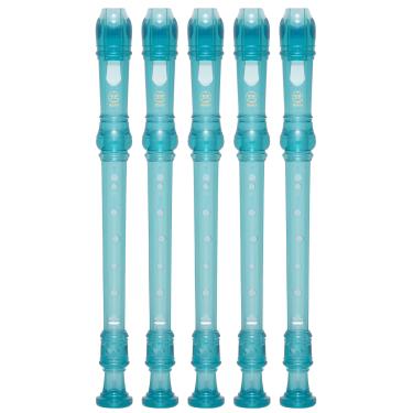 Imagem de Kit 5 Flautas Doce Soprano Barroca Em C YRS-20B Azul Yamaha