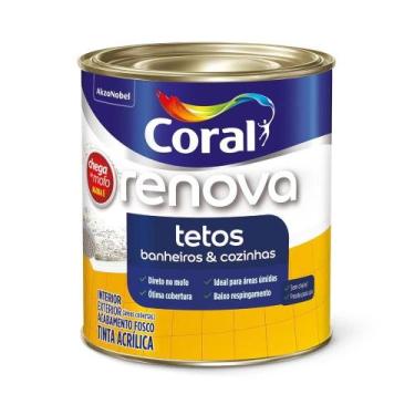 Imagem de Tinta Branca Chega De Mofo Para Tetos Banheiro E Cozinha 900ml Coral