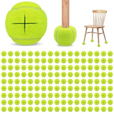 Imagem de Magicorange Pacote com 120 bolas de tênis pré-cortadas a granel para cadeiras, capas de perna de cadeira de bola de tênis de 6,3 cm para móveis para proteção de pés bola para sala de aula (amarelo