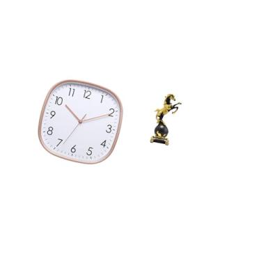 Imagem de Fenteer Relógio de Parede Digital Vintage E Estatueta de Cavalo, Coleção de Estátuas Modernas para Decoração de Sala de Jantar, Fazenda, Academia E Quarto