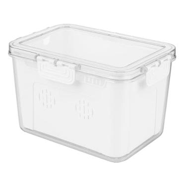 Imagem de Organizador de Geladeira com Escorredor Interno, 5 L - Caixa Plástica para Legumes, Salada, Pote hermético