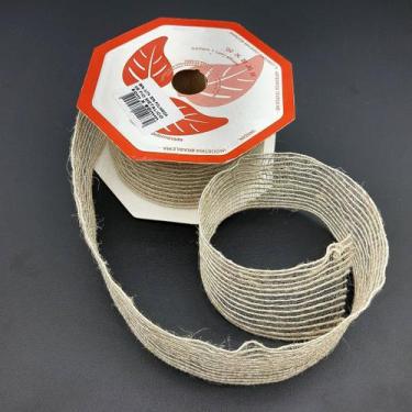 Imagem de Rolo Fita Juta Metálica Decoração Natal 60mm x 50m Kit 2pçs - Genérico