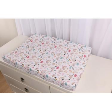 Imagem de Trocador De Fraldas Anatômico Impermeável Cômoda Menina (Arco iris)