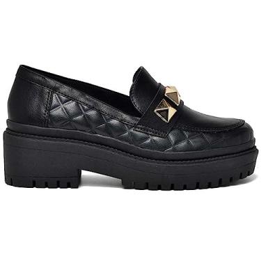 Imagem de Mocassim Loafer Feminino Tratorado Matelassê Preto Via Marte 23-904-01