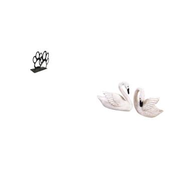 Imagem de Fenteer Porta-guardanapos de Ferro, Esculturas de Resina, Porta-notas Multiuso, Estátuas de Cisne, Pata de Cachorro Fofa, Topo de Bolo, Decoração para Casa, O