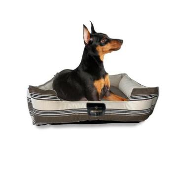 Imagem de Caminha Pet Tam. P 50x40cm Acquablock Impermeável Marrom Listrado Hori