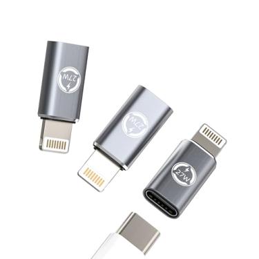 Imagem de Adaptador de conversão de carregamento USB C fêmea para Lightning macho de 27W (pacote com 3) PD Power para iPhone 14 13 tipo C conector de cabo carregador para Apple MFI adaptador de iluminação