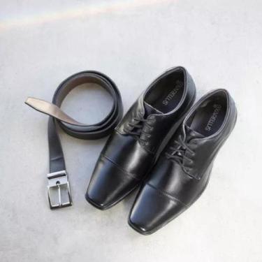 Imagem de Kit Sapato Social Masculino Com Cinto material ecológico - Bkarellus, 