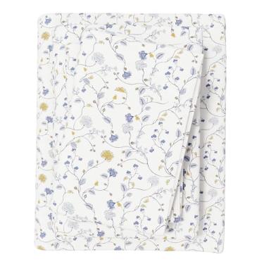 Imagem de Great Bay Home Jogo de cama de flanela California King Size - 100% algodão turco, escovado, floral de inverno - ultramacio, aconchegante, conjunto de cama de 4 peças (jardim silencioso)