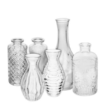 Imagem de Mini Vasos Decorativo de Vidro - Enfeites Casa Presente Aromatizador Arranjo de Flores Plantas(3,6 Vasos)