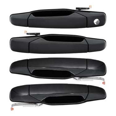 Imagem de Novo negócio 4 peças completas para esquerda + direita frontal + alças traseiras pretas exteriores para Chevy/GMC/Cadillac 07-13 Avalanche/Silverado/Sierra New Body Crew Cab 07-14 Suburban/Tahoe/Yukon/XL/Escalade/ESV/EXT