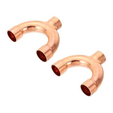 Imagem de PATIKIL Conexão de cobre ID de 3,8 cm, 2 peças 3 vias tipo Y 99,9% conexão de soldagem de encaixe de tubo de cobre puro para HVAC ar condicionado encanamento tubo de refrigeração