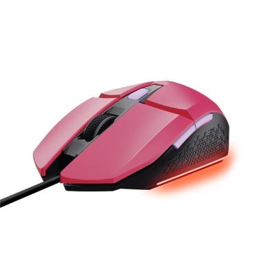 Imagem de Mouse Com Fio Gamer Trust GXT 109P Felox, ABS, UBS 2.0, 6 Botões, DPI 6.400, Rosa