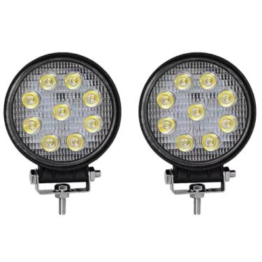 Imagem de PAR Farol Auxiliar LED Redondo Mini, 13W, 12/24V, IP67, Branco 6500K, 83mm, Policarbonato, 250m Alcance, Universal para Moto, Carro, Caminhão