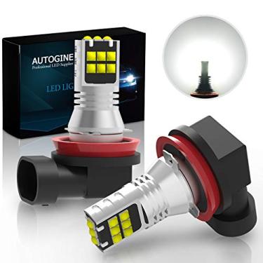 Imagem de AUTOGINE Lâmpadas LED de neblina H11 H8, 2600 lúmens extremamente brilhantes 3030-SMD H16 lâmpadas LED para automóveis, motocicletas, carros, caminhões, SUV, neblina DRL, luzes (branco xenon 6000K)