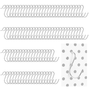 Imagem de Ganchos pequenos de Pegboard J - 80 peças de cabides de metal para pequenos furos - Antiqueda universal organizador de parede Pegboard Suportes de ferramentas de joias para varejista, garagem