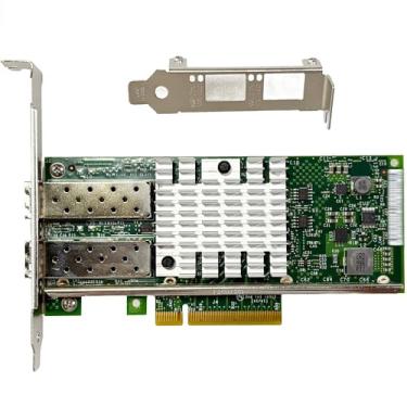 Imagem de Placa de rede SFP+ de 10 GbE compatível com placa Ethernet PCIe X520-DA2 com controlador 82599ES, SFP+ de 2 portas (10GBASE-SR/LR/DAC), PCIe 2.0, SR-IOV, PXE/iSCSI, adaptador de rede PCI Jumbo Frames