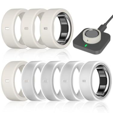 Imagem de Compatível com Oura Ring Gen 4/Oura Ring Gen 3 Horizon & Heritage, Surport Charging with Cover on (4Clear+4Star, M para 8/9/10/11)