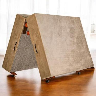 Imagem de Cama Dobrável, Casal de Abrir com Colchão Embutido 130cm x 190cm Kenko