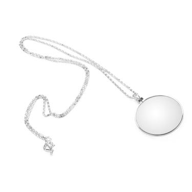 Imagem de 5x Lupa Monóculo Lente Colar Lupa para Leitura Inspeção de Jóias (Prata)