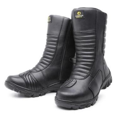 Imagem de bota cano alto motoqueiro em couro impermeavel-Masculino