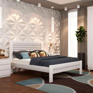 Imagem de Cama Casal Safira Tcil Móveis Branco