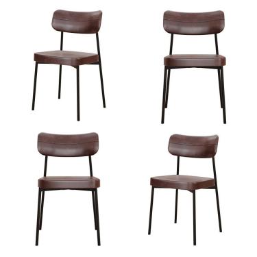 Imagem de Cadeira Mynna Fixa C/4 Pes 525 X 470 X 790 Mm C/4 Un. Courino Café Courino Café