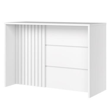 Imagem de Bancada Ilha Gourmet Ripada Americana Branco - Móveis Henn Branco