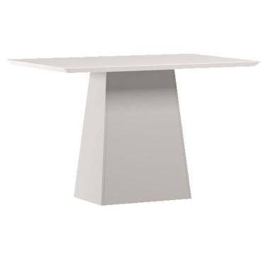 Imagem de Mesa De Jantar 120 Cm Barbara Com Vidro Off White - New Ceval
