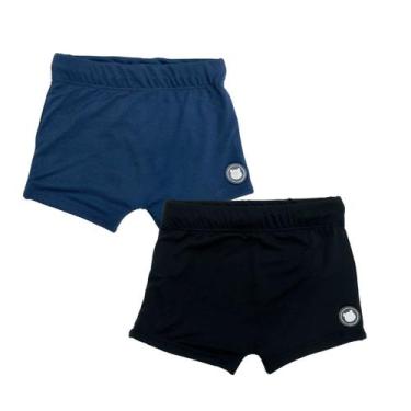 Imagem de Kit 2 Sungas Boxer Lisas com Cordão Verão Praia Piscina Verão Sunga Bo