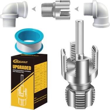 Imagem de LINGIGAOUT Ferramenta de rosqueamento de tubos interna e externa, rosqueador de tubos de PVC, ferramenta de rosqueamento de tubos, furadeira elétrica de 1/5.1 cm 3/10.2 cm compatível com reparo