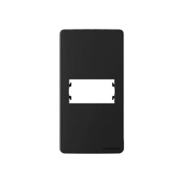 Imagem de Placa Para Condulete Com Suporte Margirius Sleek Caixa 1 Para 1 Módulo Preto Ebony