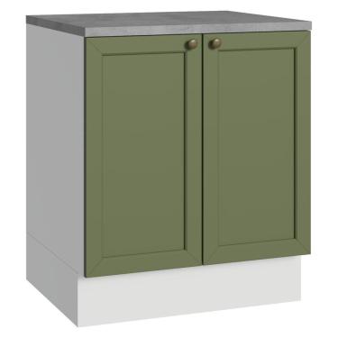 Imagem de Balcão De Cozinha 70 Cm 2 Portas Branco/verde Vik Madesa Branco/verde