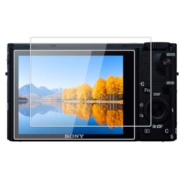 Imagem de kinokoo Película de vidro temperado para SONY DSC-RX100/RX100 II/ RX100 III/RX100 IV/RX100 V/RX100 VI/VII Película transparente Sony RX100 RX100M2/M3/M4/M5/M6/M7 sem bolhas/anti-riscos (pacote com 2)