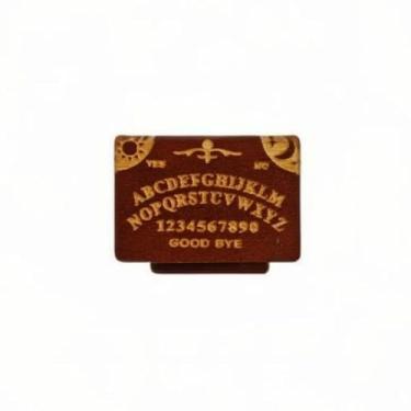 Imagem de Veloshine Mini quadro de madeira com gaveta de armazenamento, letras e números góticos, design sunburst, ornamento decorativo para casa estilo Ouija (B)