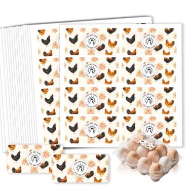 Imagem de GOMAKERER 160 etiquetas de caixa de ovos frescos da fazenda, etiquetas retangulares de ovos não lavados, 10 x 5 cm, adesivos autoadesivos de embalagem de ovos para caixa de ovos de galinha