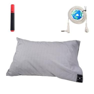 Imagem de NAGS Fronha de aterramento King Size com 5% fibra de prata 95% algodão macio fronha melhora o alívio da ansiedade do sono (cinza, King 50,8 x 91,4 cm) 1 peça