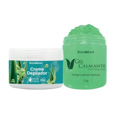 Imagem de Kit Creme Depilador Corpo Aloe Vera 250gr + Gel Calmante Pós Depilação 170gr Sem Dor