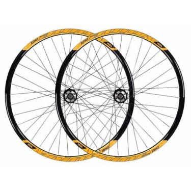 Imagem de Roda 29 vzan vnine 36f preto e laranja neon com cubos k7