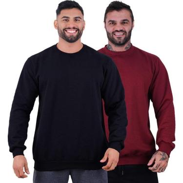 Imagem de Kit 2 Blusa de Frio Moletom Basic MXD Conceito Sem Capuz Lisas-Masculino