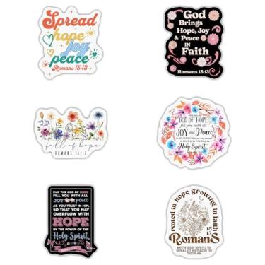 Imagem de Pacote 6 Romans 15 13 May The God of Hope Fill You with All Joy and Peace as You Trust in Him Versículo da Bíblia, adesivo cristão adesivos de vinil à prova d'água de 7,6 cm