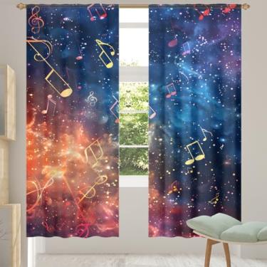 Imagem de 2 conjuntos de painéis Galaxy Notes Nebulosa cortinas transparentes arejadas com filtro leve painéis de cortina leve cortina de porta janela para sala de estar, quarto, jantar, 84 polegadas de