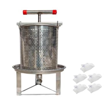 Imagem de Fxzqgnh Prensa de Mel, Prensa de Vinho de Frutas, Manual Portátil E Prático para Vinificação de Azeite, Bagaço, Favos de Mel E Uvas, 5 Malhas de Filtração