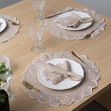 Imagem de Kit 12 Peças 6 Lugares Sousplat e Jogo Americano Poá