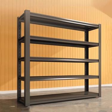 Imagem de Yadlan Prateleiras de armazenamento para organização de garagem, prateleiras de garagem prateleiras de metal resistente 5 camadas ajustáveis prateleiras de armazenamento para despensa cozinha porão