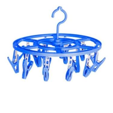 Imagem de Varal Redondo com 16 Prendedores, Plástico e Aço, 7.0 Diâmetro, Compacto, Cor Sortida