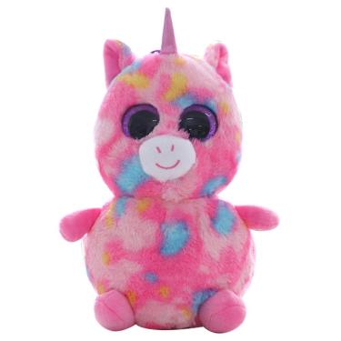 Imagem de Brinquedo de pelúcia Unicórnio rosa e azul 20 cm em algodão e pelúcia