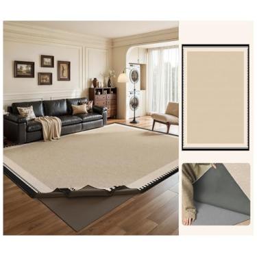 Imagem de SPXMQSS Tapetes laváveis à máquina para sala de estar, tapete lavável removível para sala de estar, tapete grosso antiderrapante macio para quarto, sala de jantar, escritório em casa G 140 x 200 cm
