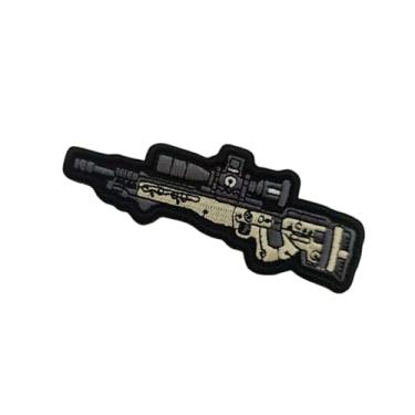 Imagem de Ruoming 1 peça de remendo bordado com design de rifle tático, fecho de gancho e laço estilo militar, para coletes e bolsas (rifle 8)